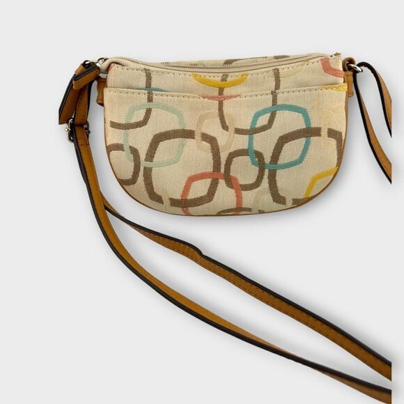 Fratelli Rossetti Crossbody Bag Adjustable Strap Cream and Brown - Picture 3 of 15